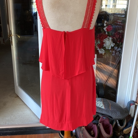 EUC MAEVE FOR ANTHRO MELON COLORED SLEEVELESS DRESS RUFFLE TOP SZ 2P(fits like 6 - Picture 6 of 14